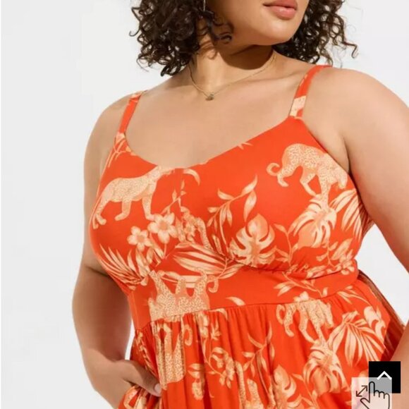 Torrid Orange Jungle Animal Print Dress - Picture 2 of 7